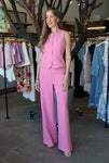 Pink Round Neck Vest