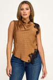 Polka and Lace Satin Top