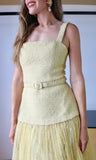 Tweed With Lace Pleat Midi Dress