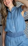 Button-Down Flutter Sleeve Shirt
