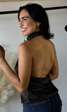 Halter Openback Sleeveless Satin Top