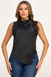 Polka and Lace Satin Top