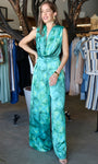 Satin Tiedye Cowl Jumpsuit