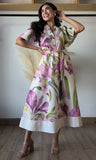 Lilac Flower Print Dress