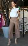 White Button-Down Flutter Sleeve Shirt