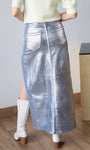 Metallic Denim Skirt