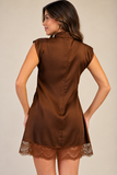 High Neck Lace Mini Dress