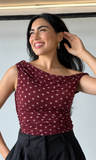 Polka Dot Asymmetrical Top