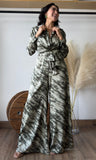 Textured Animal Print Jumpsuit