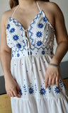 Tiered Maxi Dress With Embroidery Detail