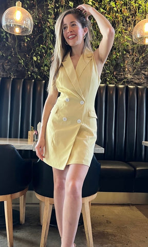 Light Yellow Sleeveless Dress