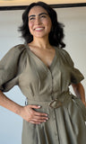 Olive Belted Dress