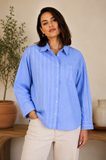 Classic Blue Pinstripe Button-up Shirt