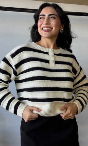 Stripe Pull Over Knit