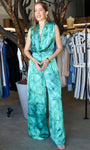 Satin Tiedye Cowl Jumpsuit