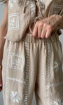 Embroidery Front Pants