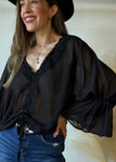 Black Ruffle Blouse