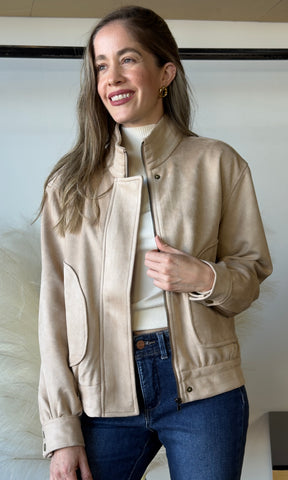 Oversized Curved Pocket Detail Jacket