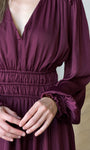 Long Sleeve Elastic Back Waisted Mini Dress