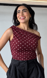 Polka Dot Asymmetrical Top