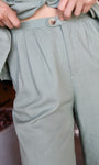 Wide-Leg Linen Pants With Pleat Detail