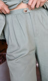 Wide-Leg Linen Pants With Pleat Detail