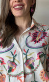 Printed Lapel Button Shirt