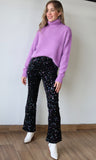 Pantalones rectos con forro de terciopelo