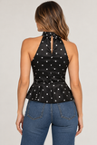 Halter Neck Peplum Top