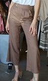Mocha Linen Cropped Pants