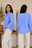 Classic Blue Pinstripe Button-up Shirt