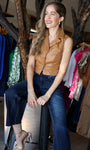 Camel Faux Leather Vest