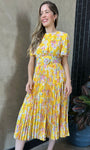 Vestido midi plisado con estampado floral