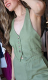 Linen Halter Neck Jumpsuit