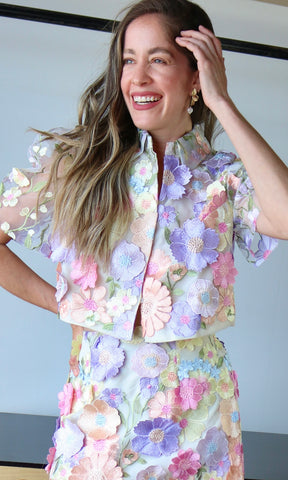 Floral Embroidered Lace Blouse