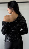 Black Sequin Top