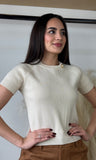 One Button Short Sleeve Sweater