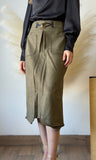 Olive Suede Skirt