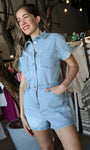 Denim Button Down Romper