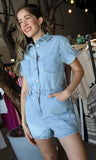 Denim Button Down Romper