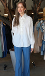 Rhinestone Bow Embellished Long Sleeve Shirt