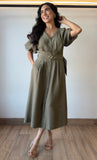 Olive Belted Dress
