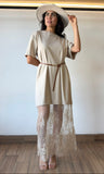 Lace Joined T-shirt Maxi Dress