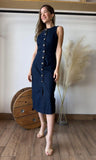 Denim Silver Button Dress