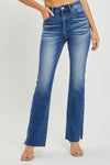 High Rise Raw Hem Straight Leg&nbsp;