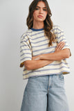 Striped Boxy Cropped T-shirt