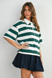 Striped Oversized Polo Shirt