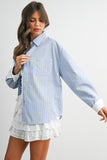 Striped Long-sleeve Button-up Shirt