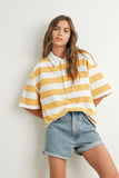 Striped Oversized Polo Shirt